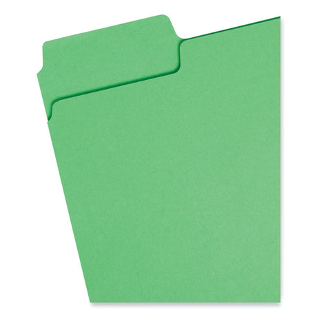 SuperTab Colored File Folders, 1/3-Cut Tabs: Assorted, Letter Size, 0.75" Expansion, 11-pt Stock, Color Assortment 1, 100/Box