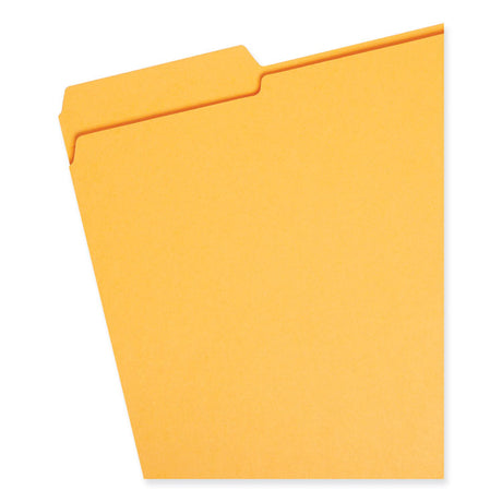 Reinforced Top Tab Colored File Folders, 1/3-Cut Tabs: Assorted, Letter Size, 0.75" Expansion, Goldenrod, 100/Box