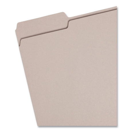 Colored File Folders, 1/3-Cut Tabs: Assorted, Letter Size, 0.75" Expansion, Gray, 100/Box