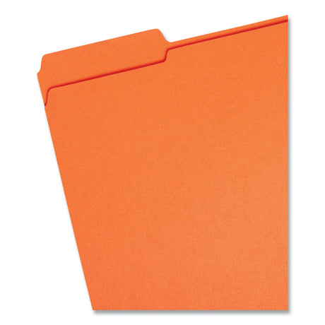 Reinforced Top Tab Colored File Folders, 1/3-Cut Tabs: Assorted, Letter Size, 0.75" Expansion, Orange, 100/Box