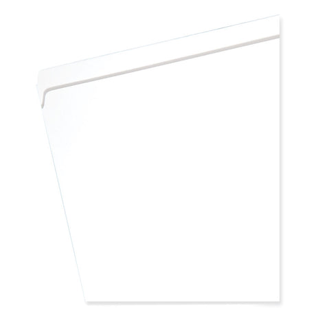 Reinforced Top Tab Colored File Folders, Straight Tabs, Letter Size, 0.75" Expansion, White, 100/Box