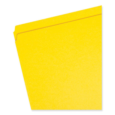 Reinforced Top Tab Colored File Folders, Straight Tabs, Letter Size, 0.75" Expansion, Yellow, 100/Box