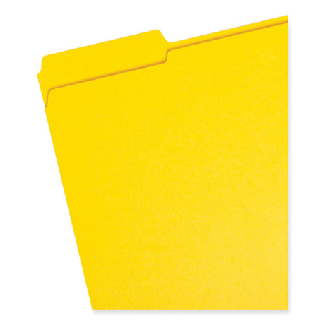 Reinforced Top Tab Colored File Folders, 1/3-Cut Tabs: Assorted, Letter Size, 0.75" Expansion, Yellow, 100/Box