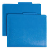 Six-Section Poly Classification Folders, 2" Expansion, 2 Dividers, 6 Fasteners, Letter Size, Blue Exterior, 10/Box