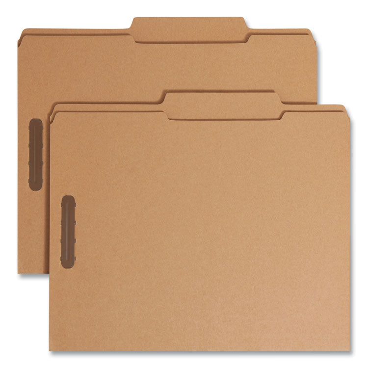 Top Tab Fastener Folders, Guide-Height 2/5-Cut Tabs, 0.75" Expansion, 2 Fasteners, Letter Size, 11-pt Kraft, 50/Box