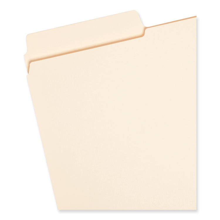 SuperTab Reinforced Guide Height Top Tab Folders, 1/3-Cut Tabs: Assorted, Legal Size, 0.75" Expansion, Manila, 100/Box