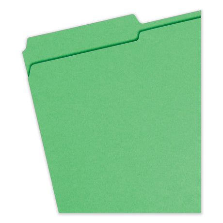 Reinforced Top Tab Colored File Folders, 1/3-Cut Tabs: Assorted, Legal Size, 0.75" Expansion, Green, 100/Box