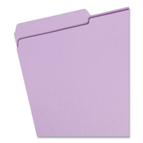 Reinforced Top Tab Colored File Folders, 1/3-Cut Tabs: Assorted, Legal Size, 0.75" Expansion, Lavender, 100/Box