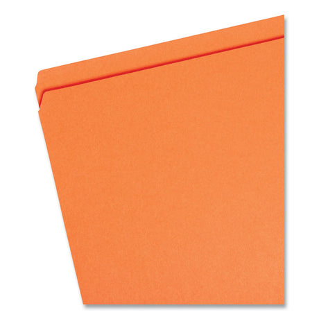 Reinforced Top Tab Colored File Folders, Straight Tabs, Legal Size, 0.75" Expansion, Orange, 100/Box