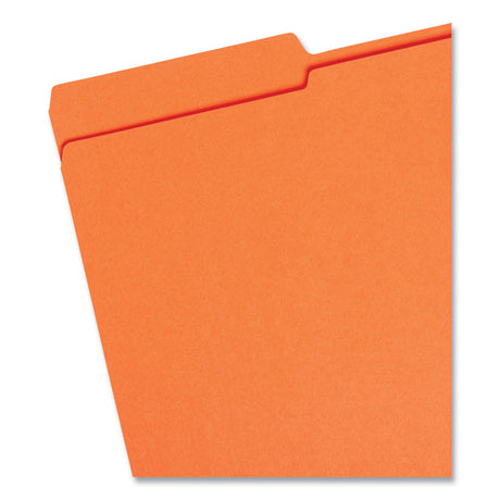 Reinforced Top Tab Colored File Folders, 1/3-Cut Tabs: Assorted, Legal Size, 0.75" Expansion, Orange, 100/Box