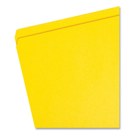 Reinforced Top Tab Colored File Folders, Straight Tabs, Legal Size, 0.75" Expansion, Yellow, 100/Box