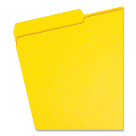 Reinforced Top Tab Colored File Folders, 1/3-Cut Tabs: Assorted, Legal Size, 0.75" Expansion, Yellow, 100/Box