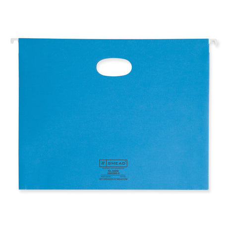 Hanging Pockets with Full-Height Gusset, 1 Section, 2" Capacity, Letter Size, 1/5-Cut Tabs, Sky Blue, 25/Box