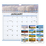 Landscape Monthly Wall Calendar, Landscapes Photography, 12 x 12, White/Multicolor Sheets, 12-Month (Jan to Dec): 2025