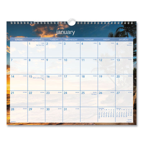 Tropical Escape Wall Calendar, Tropical Escape Photography, 15 x 12, Pale Blue/Multicolor Sheets, 12-Month (Jan to Dec): 2025