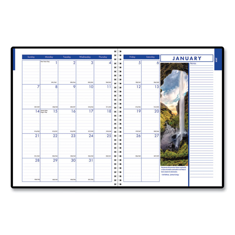 Earthscapes Recycled Weekly/Monthly Appointment Book, Landscape Photos, 11 x 8.5, Black Soft Cover, 12-Month (Jan-Dec): 2025