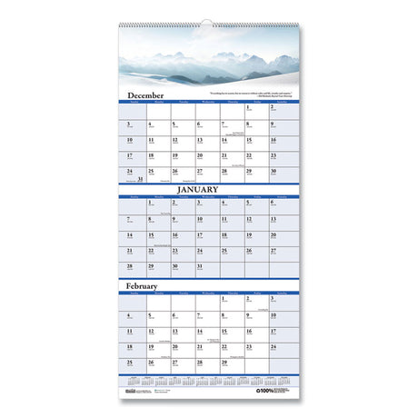 Earthscapes Recycled 3-Month Vertical Wall Calendar, Scenic Landscape Photography, 12.25 x 26, 14-Month: Dec 2024 to Jan 2026