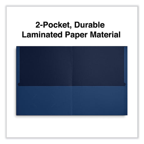 Two-Pocket Portfolio, Embossed Leather Grain Paper, 11 x 8.5, Assorted Colors, 25/Box