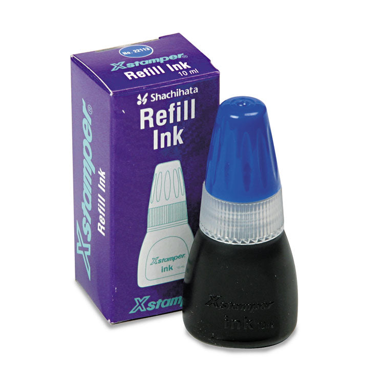 Refill Ink for Xstamper Stamps, 10 mL Bottle, Blue