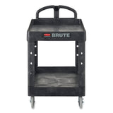 BRUTE Heavy-Duty Utility Cart with Lipped Shelves, Plastic, 2 Shelves, 750 lb Capacity, 26" x 55" x 33.25", Black