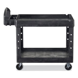 BRUTE Heavy-Duty Utility Cart with Lipped Shelves, Plastic, 2 Shelves, 500 lb Capacity, 25.9" x 45.2" x 32.2", Black