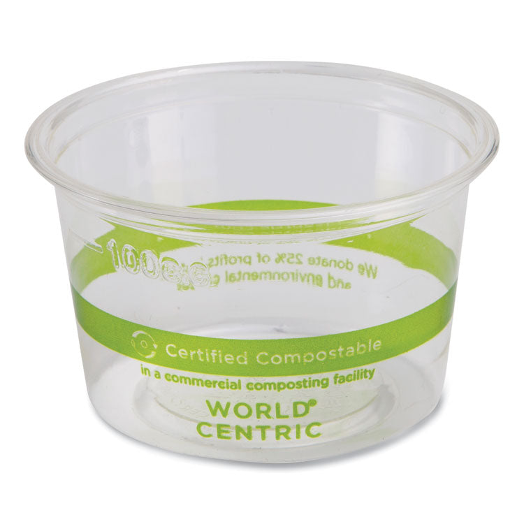 PLA Clear Cold Cups, 4 oz, Clear, 1,000/Carton