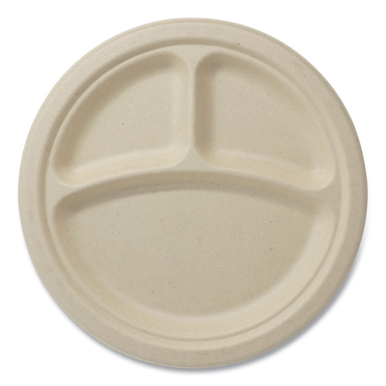 Fiber Plates, 9  dia, Natural, 1,000/Carton