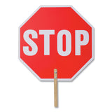 Handheld Stop Sign, 18  Red/White Face, White Graphics