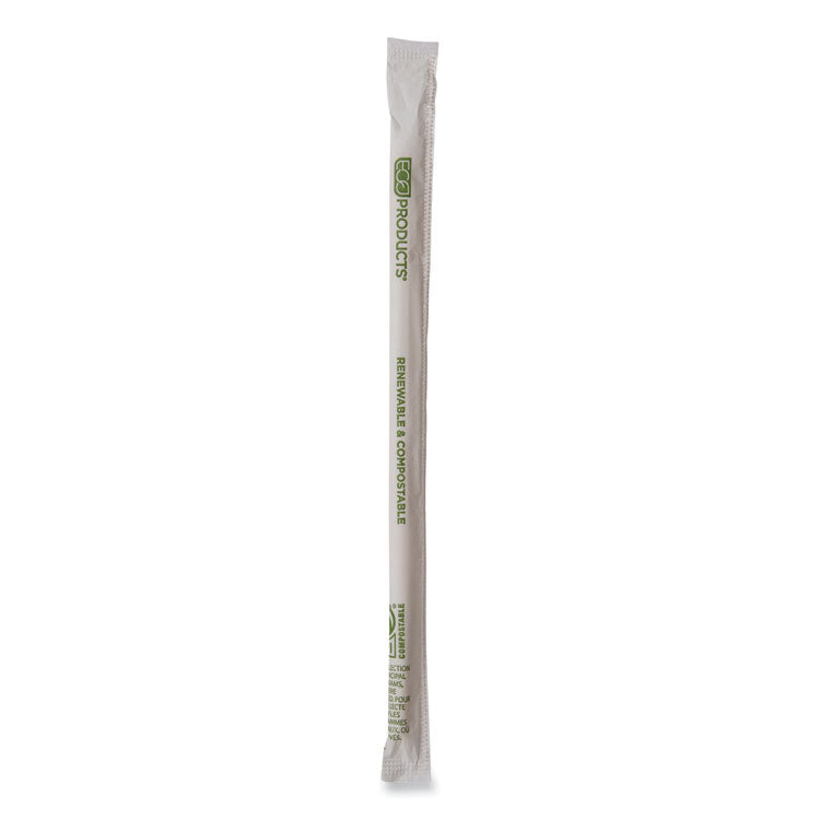 Renewable and Compostable PHA Straws, 10.25 , Natural White, 1,250/Carton