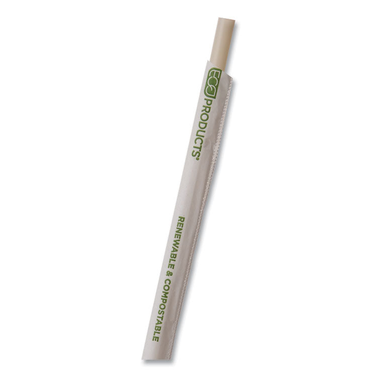 Renewable and Compostable PHA Straws, 10.25 , Natural White, 1,250/Carton