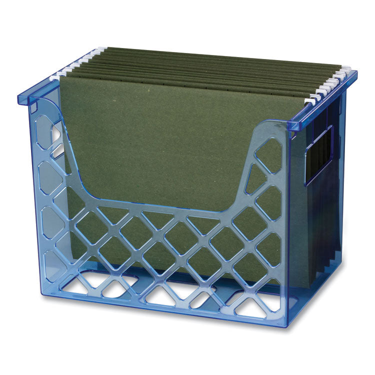 Blue Glacier Desktop File Organizer, 1 Section, Letter-Size, 8.63  Long, Translucent Blue