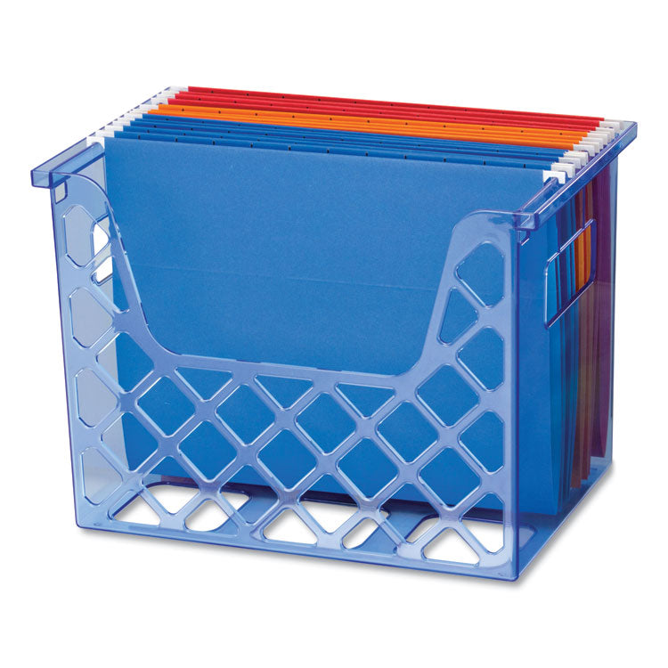 Blue Glacier Desktop File Organizer, 1 Section, Letter-Size, 8.63  Long, Translucent Blue