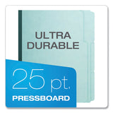 Pressboard Expanding File Folders, 1/3-Cut Tabs: Assorted, Letter Size, 1" Expansion, Blue, 25/Box