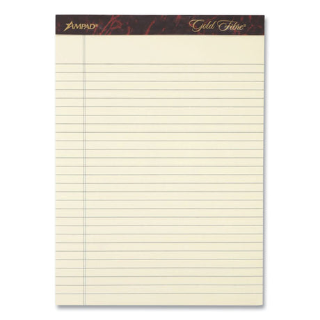 Gold Fibre Writing Pads, Narrow Rule, 50 Canary-Yellow 5 x 8 Sheets, 4/Pack