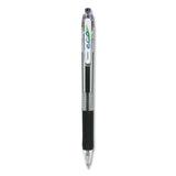 ECO Jimnie Clip Ballpoint Pen, Retractable, Medium 1 mm, Blue Ink, Clear/Black Barrel, 12/Pack