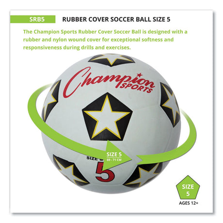 Rubber Sports Ball, For Soccer, No. 5 Size, White/Black