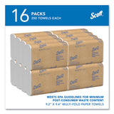 Essential Multi-Fold Towels, Absorbency Pockets, 1-Ply, 9.2 x 9.4, White, 250/Packs, 16 Packs/Carton