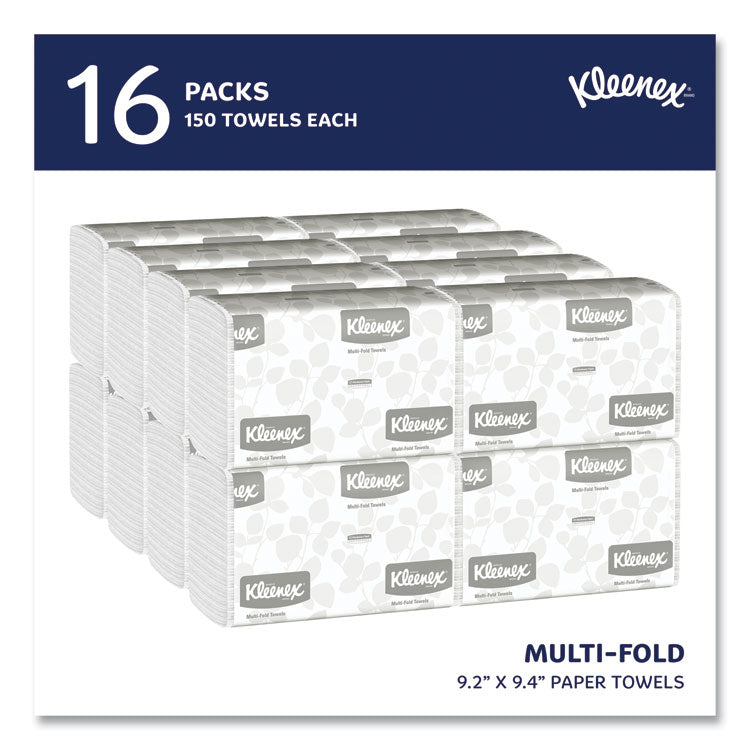 Multi-Fold Paper Towels, 1-Ply, 9.2 x 9.4, White, 150/Pack, 16 Packs/Carton