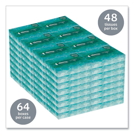 White Facial Tissue Junior Pack, 2-Ply, 48 Sheets/Box, 64 Boxes/Carton