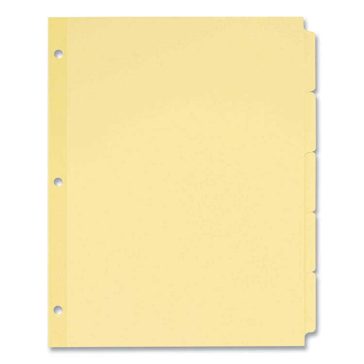 Write and Erase Plain-Tab Paper Dividers, 5-Tab, 11 x 8.5, Buff, 36 Sets