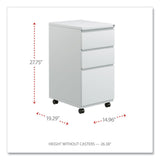 File Pedestal with Full-Length Pull, Left/Right, 3-Drawers: Box/Box/File, Legal/Letter, Light Gray, 14.96" x 19.29" x 27.75"