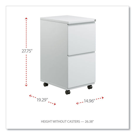 File Pedestal with Full-Length Pull, Left or Right, 2 Legal/Letter-Size File Drawers, Light Gray, 14.96" x 19.29" x 27.75"