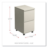 File Pedestal with Full-Length Pull, Left or Right, 2 Legal/Letter-Size File Drawers, Putty, 14.96" x 19.29" x 27.75"