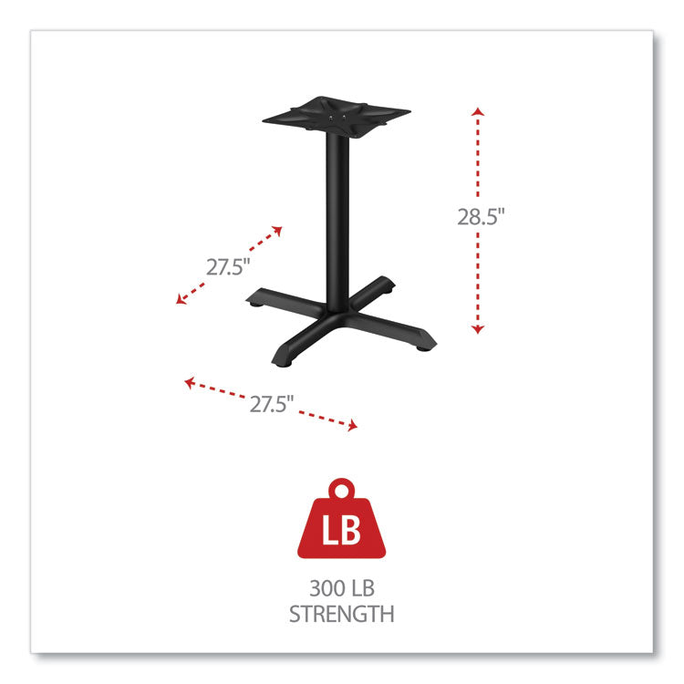 Alera Hospitality Series Single-Column Bases, 27.5" Diameter, 28.5"h, 300 lb Cap, Steel, Black