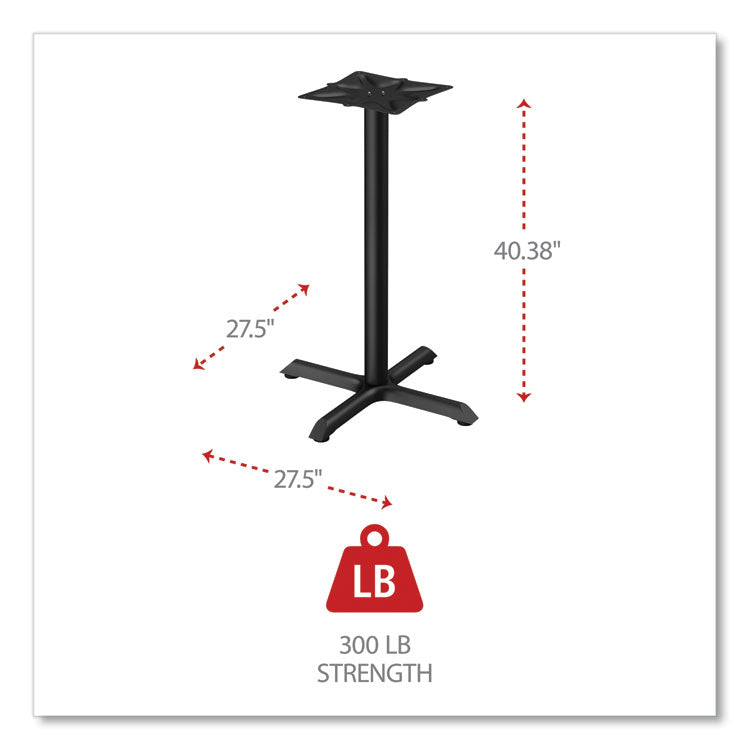 Alera Hospitality Series Single-Column Bases, 27.5" Diameter x 40.38"h, 300 lb Cap, Steel, Black