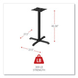 Alera Hospitality Series Single-Column Bases, 27.5" Diameter x 40.38"h, 300 lb Cap, Steel, Black