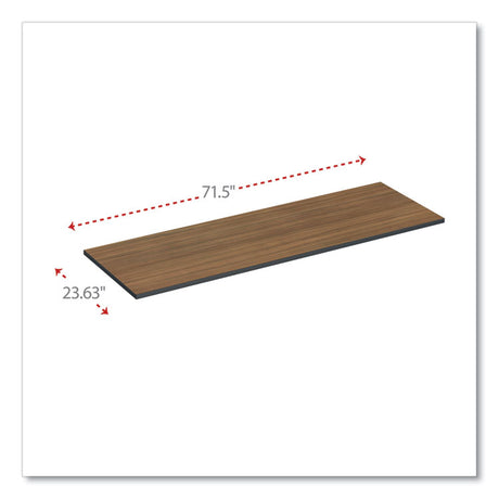 Reversible Laminate Table Top, Rectangular, 71.5w x 23.63d, Espresso/Walnut