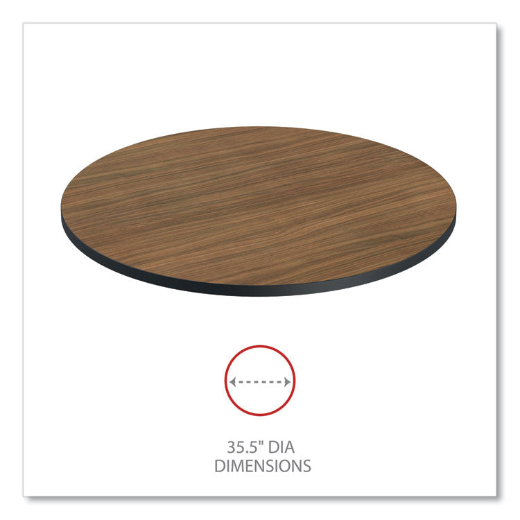 Reversible Laminate Table Top, Round, 35.5" Diameter, Espresso/Walnut