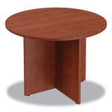 Alera Valencia Round Conference Table with Legs, 42" Diameter x 29.5h, Medium Cherry