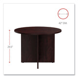 Alera Valencia Round Conference Table with Legs, 42" Diameter x 29.5h, Mahogany